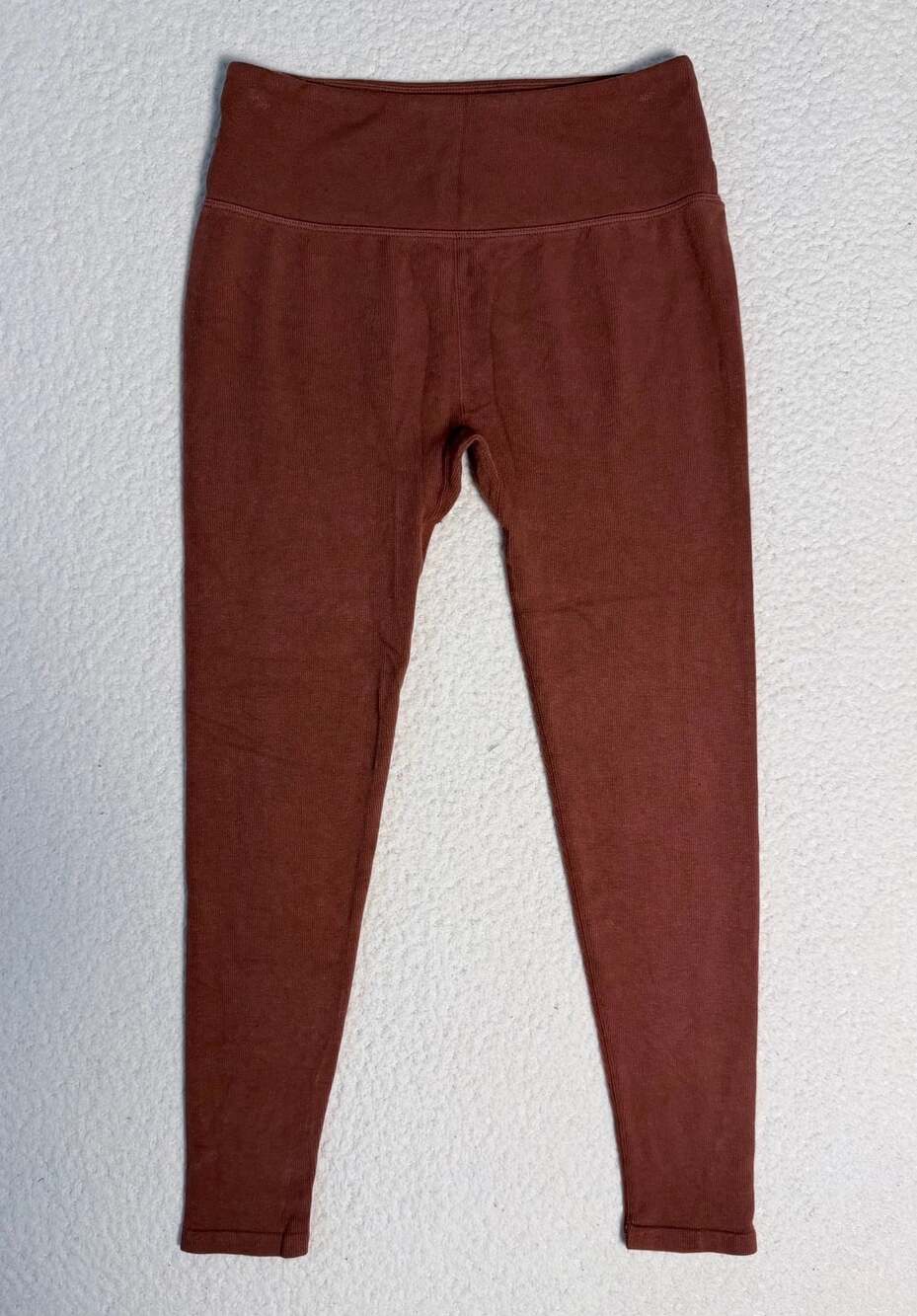 Fabletics High-Waisted Seamless Ribbed Leggings in Brown